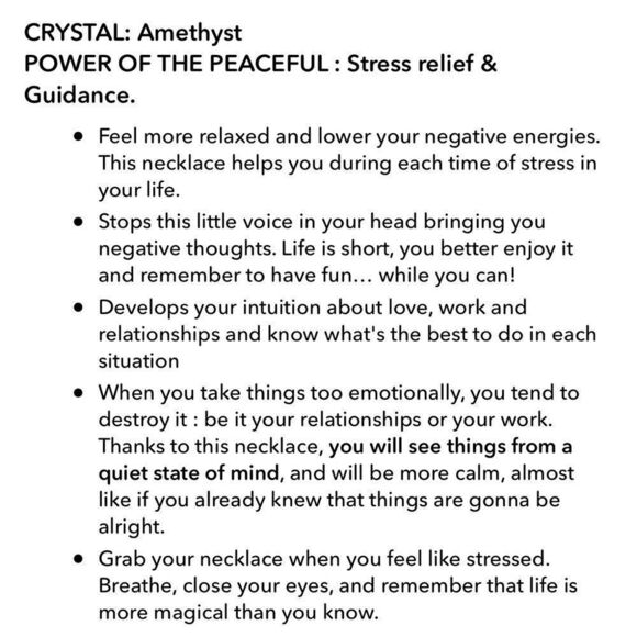 NWT The Crystal Babes Magic Necklace - The Peaceful (Amethyst) - Silver - Picture 3 of 3